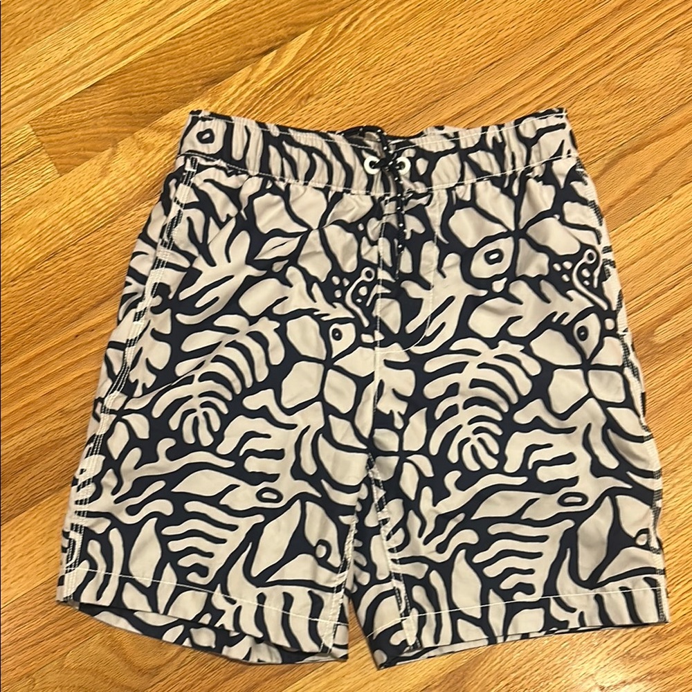 GAP Kids Navy and White Patterned Swim Trunks